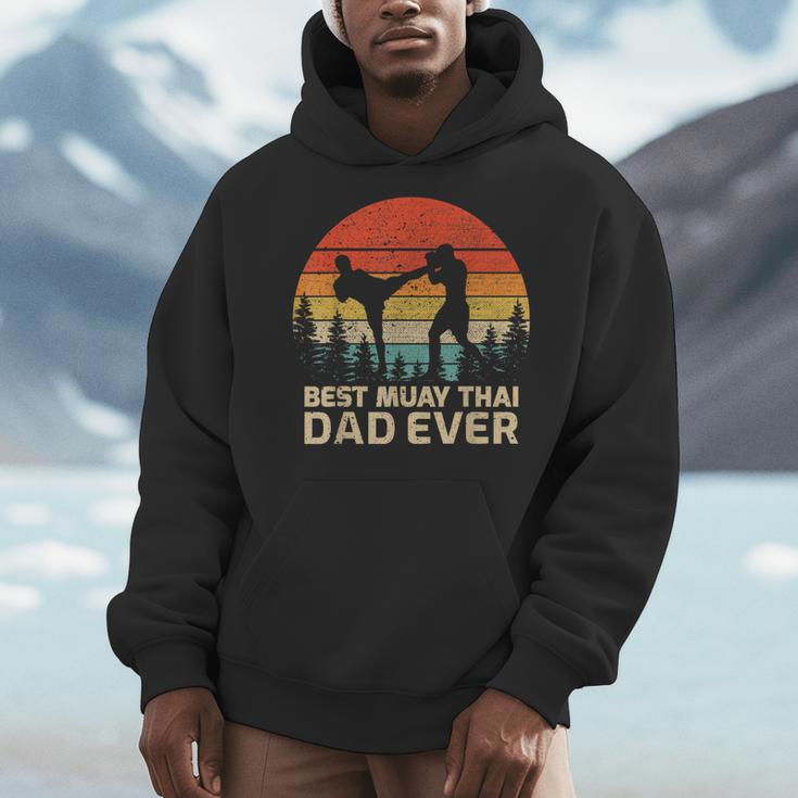 Retro Vintage Best Muay Thai Dad Ever Father's Day Men Hoodie