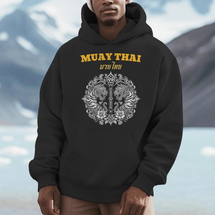 Sak Yant Muay Thai Art Tattoo Twin Tiger Kickboxing Thailand Men Hoodie Sak Yant Muay Thai Art Tattoo Twin Tiger Kickboxing Thailand Men Hoodie