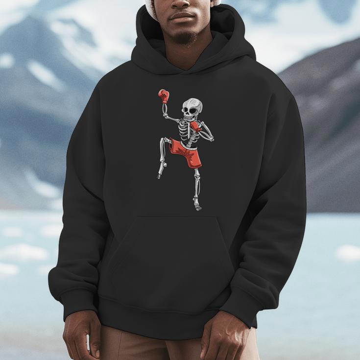 Skeleton Muay Thai Halloween Kickboxing MMA Fighter Costume Men Hoodie