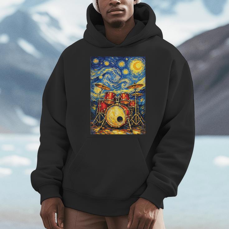 Starry Night Drum Kit Van Gogh Style Art Men Hoodie Starry Night Drum Kit Van Gogh Style Art Men Hoodie
