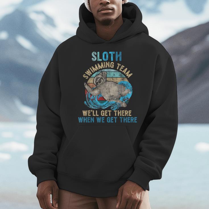 Swimmer Swim Sloth Swimming Team Retro Men Hoodie Swimmer Swim Sloth Swimming Team Retro Men Hoodie