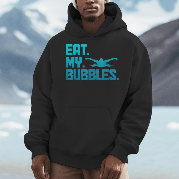 Swimming Eat My Bubbles Swimmer Swim Men Hoodie