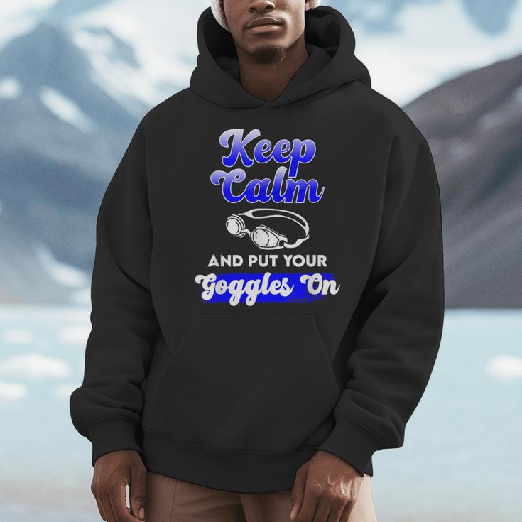 Swimming Goggles Saying Swim Team Gear Men Hoodie