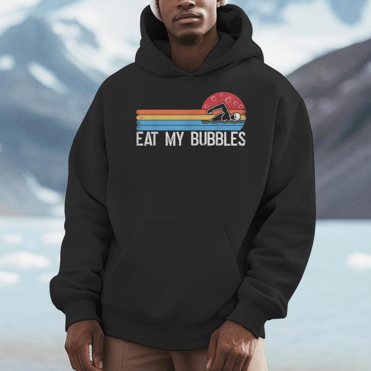 Swimming Swimmer Eat My Bubbles Swim Retro Men Hoodie Swimming Swimmer Eat My Bubbles Swim Retro Men Hoodie