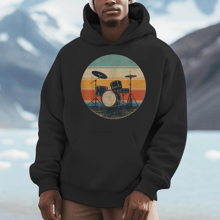 Vintage Drum Kit Silhouette Retro Music Men Hoodie Vintage Drum Kit Silhouette Retro Music Men Hoodie