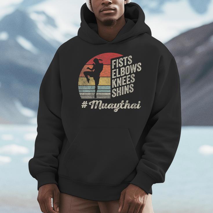 Women's Muay Thai Martial Arts Fighter Retro Vintage Sunset Graphic Men Hoodie Women's Muay Thai Martial Arts Fighter Retro Vintage Sunset Graphic Men Hoodie