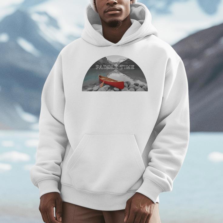 Canoe Lover Time To Paddle Raglan Baseball Tee Men Hoodie