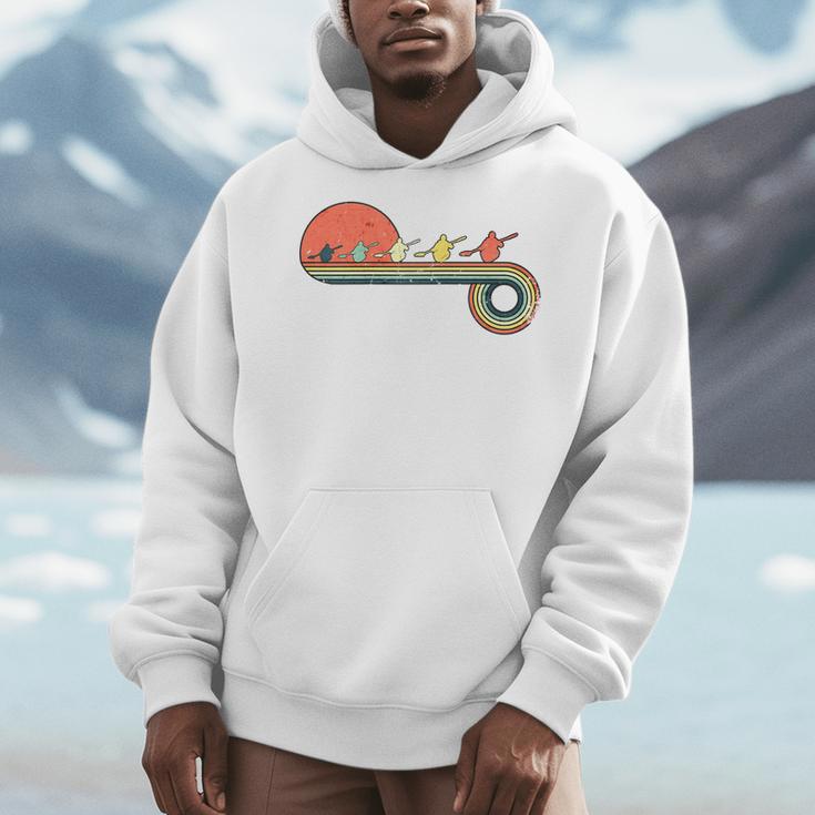 Canoe Retro Vintage Sunset Rainbow Raglan Baseball Tee Men Hoodie