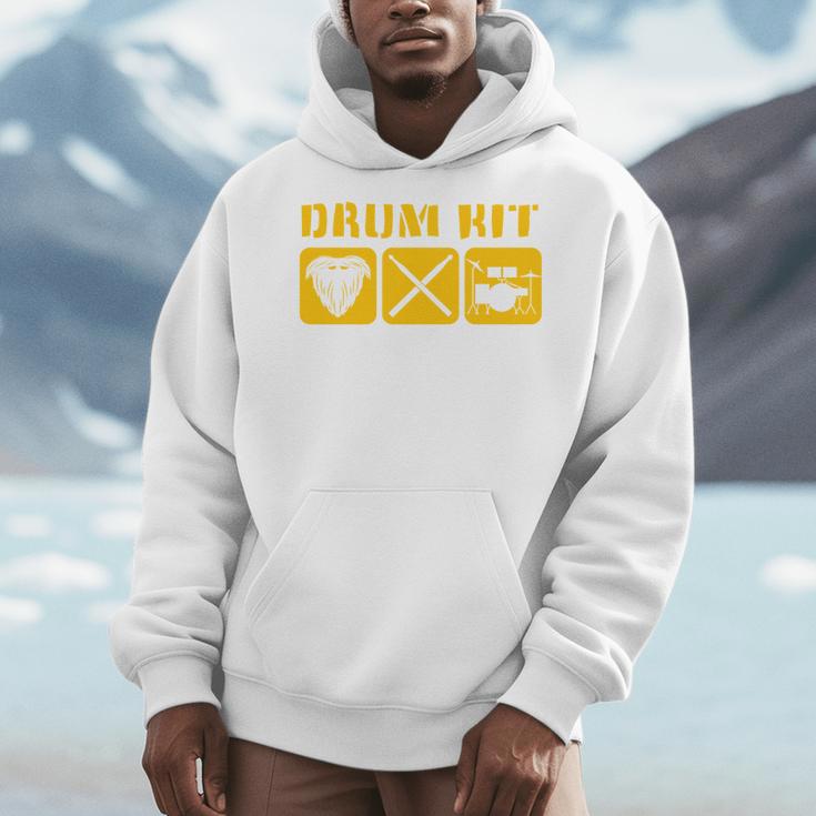Drum Kit Band Drumming Drumsticks Musical Drums Men Hoodie Drum Kit Band Drumming Drumsticks Musical Drums Men Hoodie