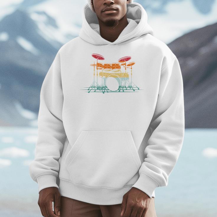 Drum Kit Musical Retro Instrument Musician Men Hoodie Drum Kit Musical Retro Instrument Musician Men Hoodie