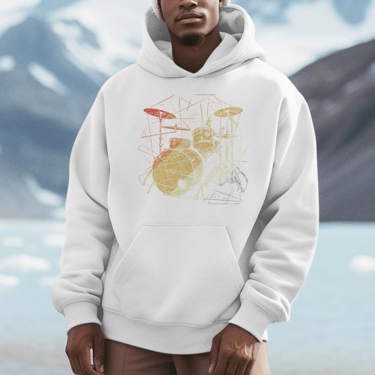 Drum Kit Retrowave Drums Men Hoodie Drum Kit Retrowave Drums Men Hoodie