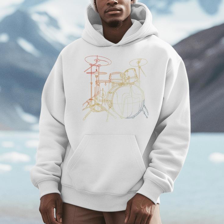 Drum Kit Vintage Look Music Concert Sweatshirt Men Hoodie