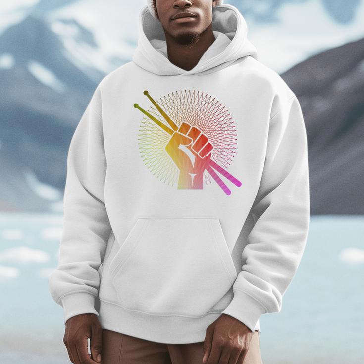Drummer Drumsticks Fist Drum Kit Sweatshirt Men Hoodie Drummer Drumsticks Fist Drum Kit Sweatshirt Men Hoodie