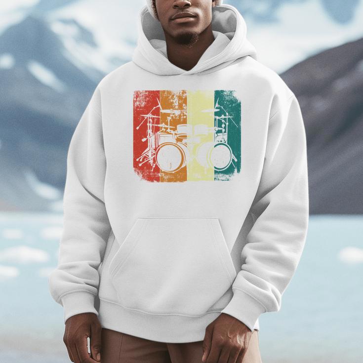 Drumset Cool Retro Vintage Drum Kit Drummer Music Percussion Men Hoodie Drumset Cool Retro Vintage Drum Kit Drummer Music Percussion Men Hoodie