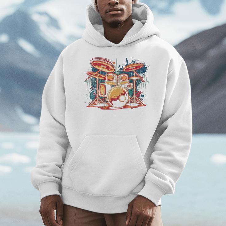 Dynamic Drum Kit For Drummers And Rock Music Lovers Sweatshirt Men Hoodie Dynamic Drum Kit For Drummers And Rock Music Lovers Sweatshirt Men Hoodie