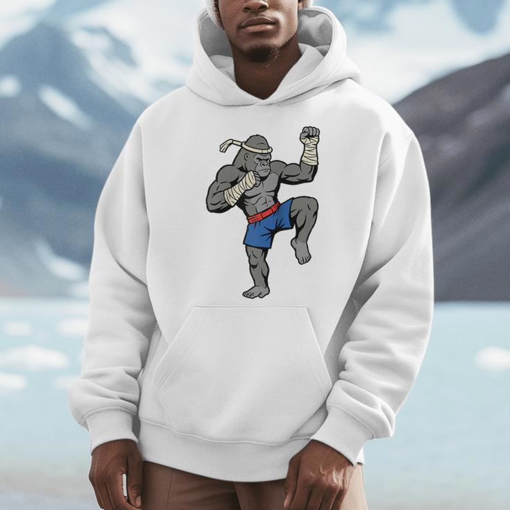 Gorilla Muay Thai Combat Sport Fighter Martial Arts 8 Limbs Raglan Baseball Tee Men Hoodie