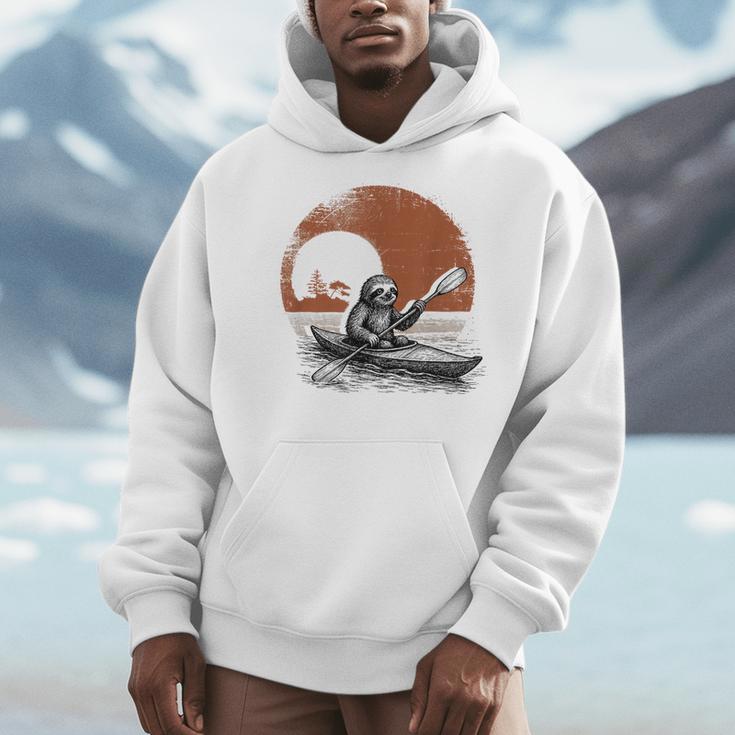 Kayaking Sloth Kayak Kayaker Canoe Paddling Men Hoodie Kayaking Sloth Kayak Kayaker Canoe Paddling Men Hoodie
