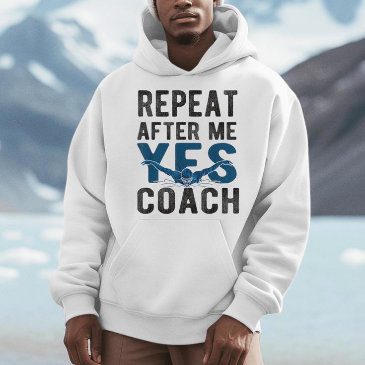 Repeat Yes Swim Coach Swimming Coach Men Hoodie