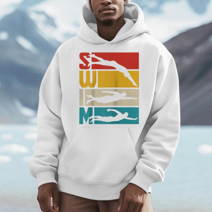 Swim Swimming Vintage Retro Swimmer Raglan Baseball Tee Men Hoodie Swim Swimming Vintage Retro Swimmer Raglan Baseball Tee Men Hoodie