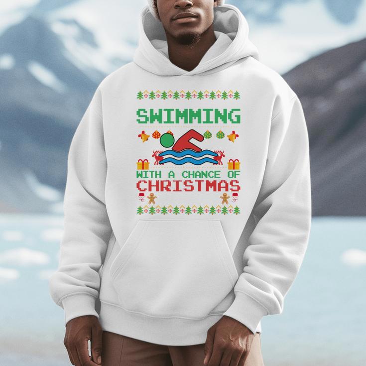 Swimming Christmas Party Swim Swimmer Christmas Ugly Style Men Hoodie Swimming Christmas Party Swim Swimmer Christmas Ugly Style Men Hoodie