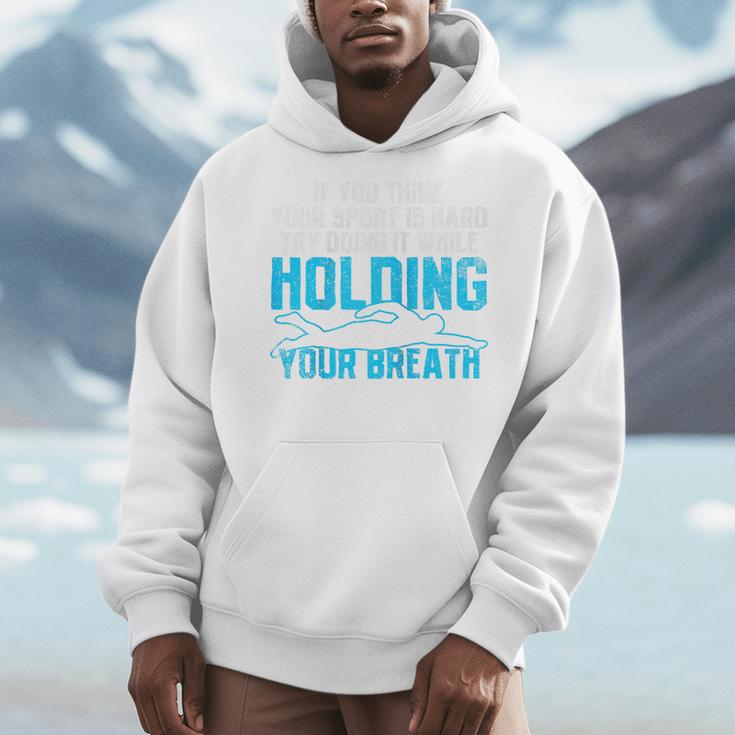 Swimming Swimmer Raglan Baseball Tee Men Hoodie