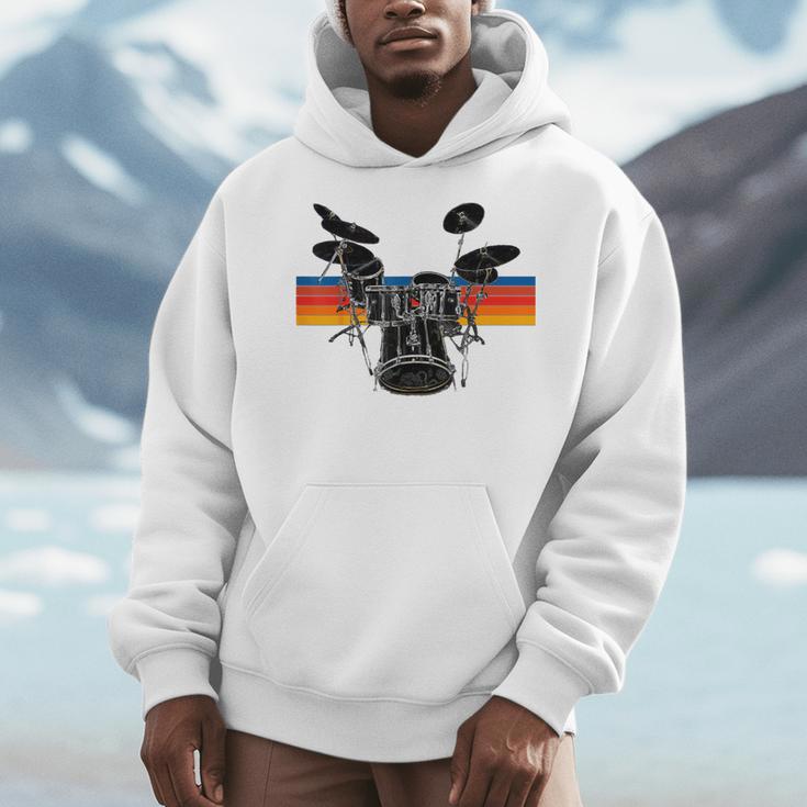 Vintage Drum Kit Drummer Rock Band Drums Men Hoodie Vintage Drum Kit Drummer Rock Band Drums Men Hoodie