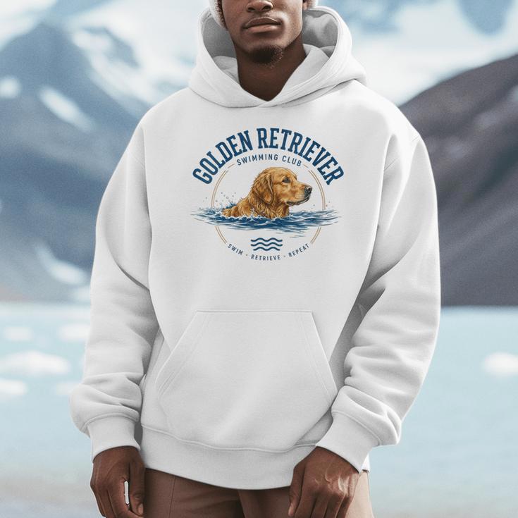 Women's Golden Retriever Swimming Men Hoodie