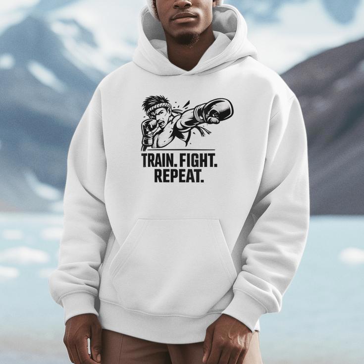 Women's Train Fight Repeat Nak Muay Thai Boxing Fighter Men Hoodie Women's Train Fight Repeat Nak Muay Thai Boxing Fighter Men Hoodie