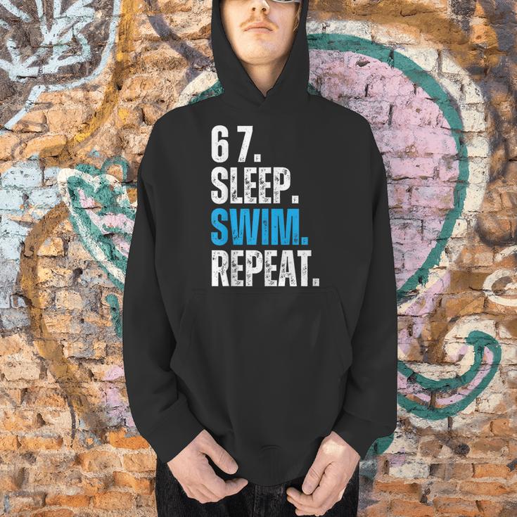 67 Sleep Swim Repeat Swimming Swimmer 67 Meme Men Hoodie