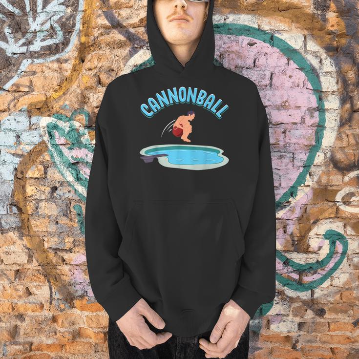 Cannonball Swimming Pool Fun Diving Diver Swimmer Cool Men Hoodie