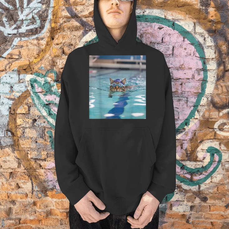 Competitive Swim Team Funny Kitty Cat Swimming Men Hoodie Competitive Swim Team Funny Kitty Cat Swimming Men Hoodie