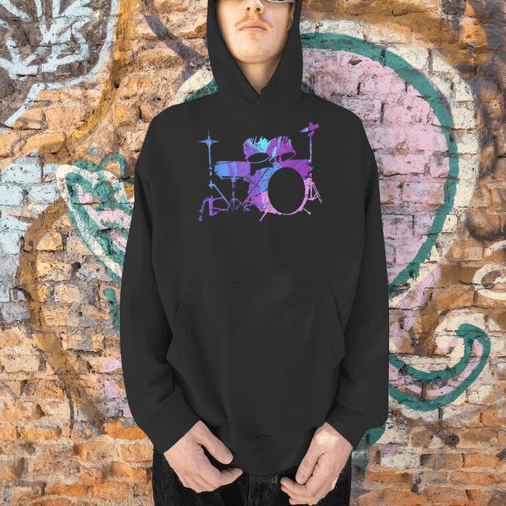 Cool Drum Kit Percussion Vintage Retro Drummer Costume Men Hoodie Cool Drum Kit Percussion Vintage Retro Drummer Costume Men Hoodie