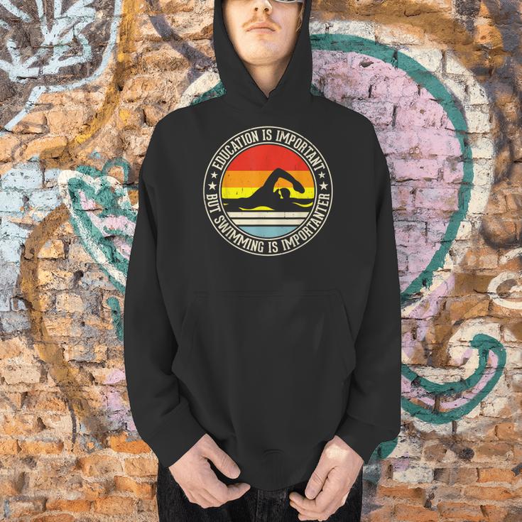 Education Is Important But Swimming Is Importanter Men Hoodie