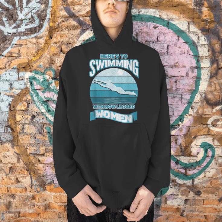 Here's To Swimming With Bow Legged Women Distressed Look Men Hoodie Here's To Swimming With Bow Legged Women Distressed Look Men Hoodie