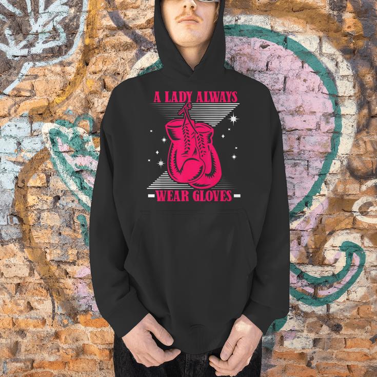 A Lady Always Wear Gloves Kickboxer Fan Muay Thai Boxing Men Hoodie A Lady Always Wear Gloves Kickboxer Fan Muay Thai Boxing Men Hoodie