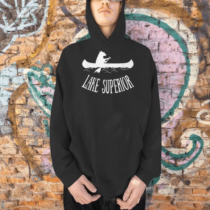 Lake Superior Bear Canoe Upper Peninsula For Yooper Men Hoodie