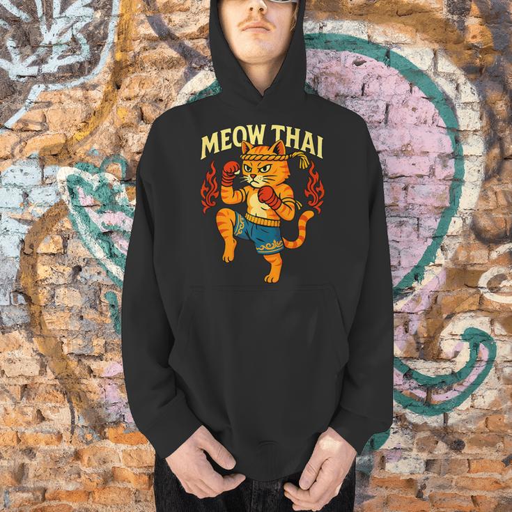 Meow Thai Muay Thai Cat Fighter Pun Dad Joke Men Hoodie Meow Thai Muay Thai Cat Fighter Pun Dad Joke Men Hoodie