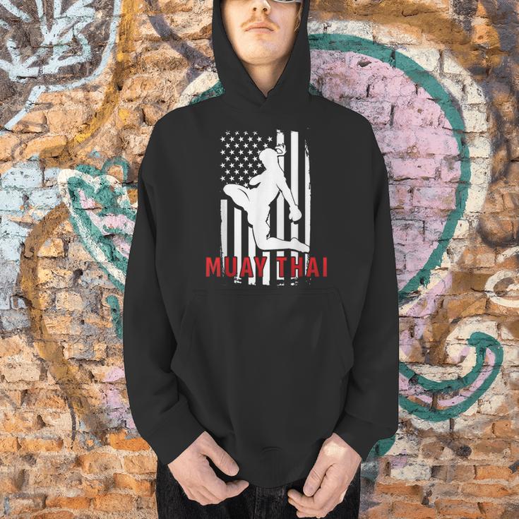 Muay Thai American Flag Fighter Patriotic Men Hoodie Muay Thai American Flag Fighter Patriotic Men Hoodie