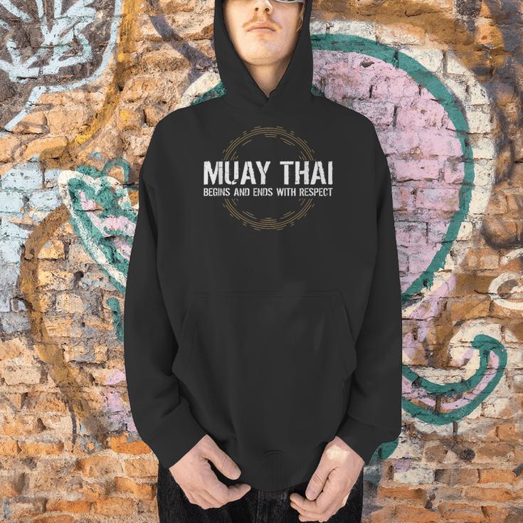 Muay Thai Begins And Ends With Respect Martial Arts Men Hoodie Muay Thai Begins And Ends With Respect Martial Arts Men Hoodie