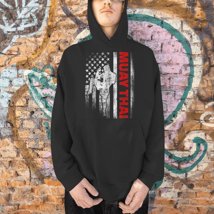 Muay Thai Boxing US American Flag Men Hoodie Muay Thai Boxing US American Flag Men Hoodie