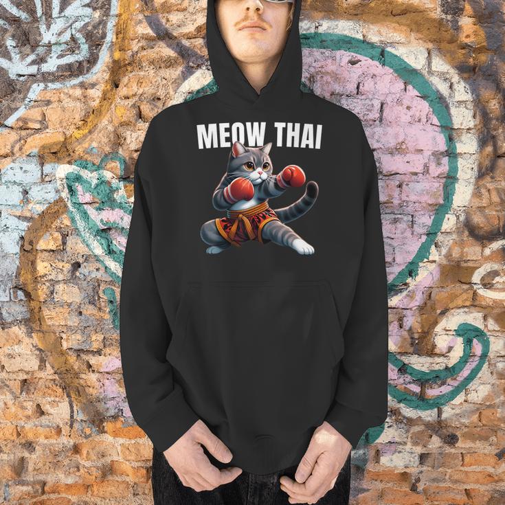 Muay Thai Cat Meow Thai Boxing Martial Art Kids Men Hoodie