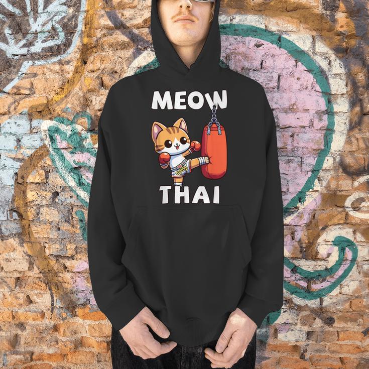 Muay Thai Meow Thai Thai Boxing For Boys Muay Thai Cat Men Hoodie
