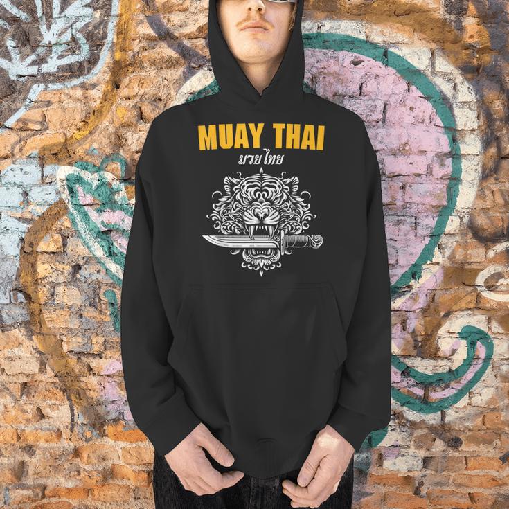 Muay Thai Sak Yant MMA Tattoo Tiger Lion Knife Martial Art Men Hoodie