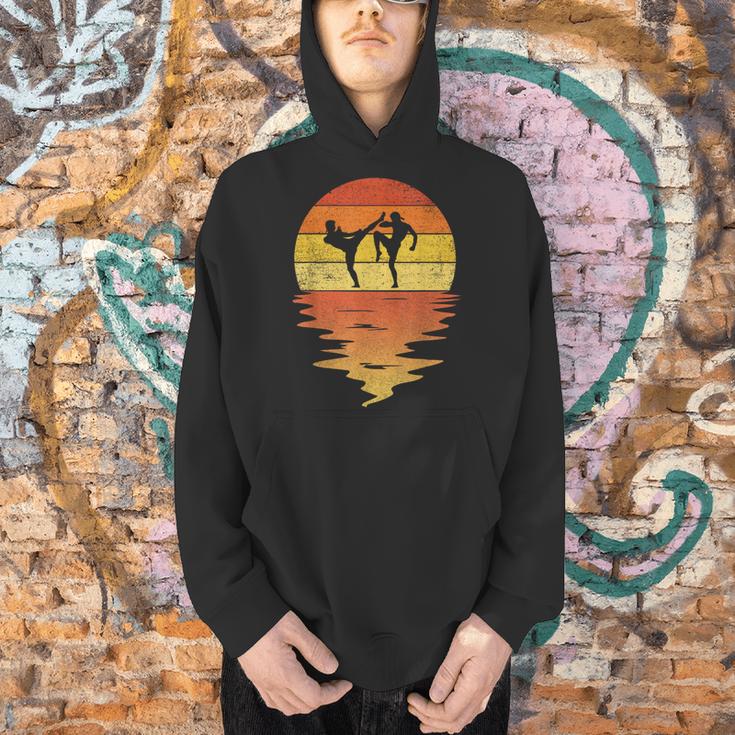 Muay Thai Shirt Retro Sunset 70s Vintage Muay Thai Men Hoodie