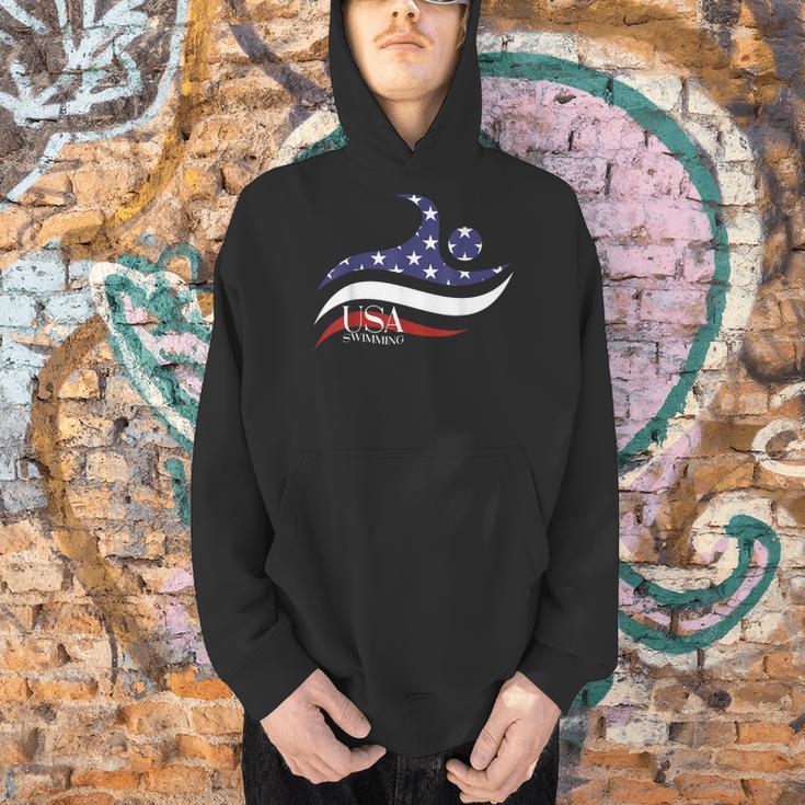 Patriotic American Flag Floating USA Swimming Team Men Hoodie Patriotic American Flag Floating USA Swimming Team Men Hoodie