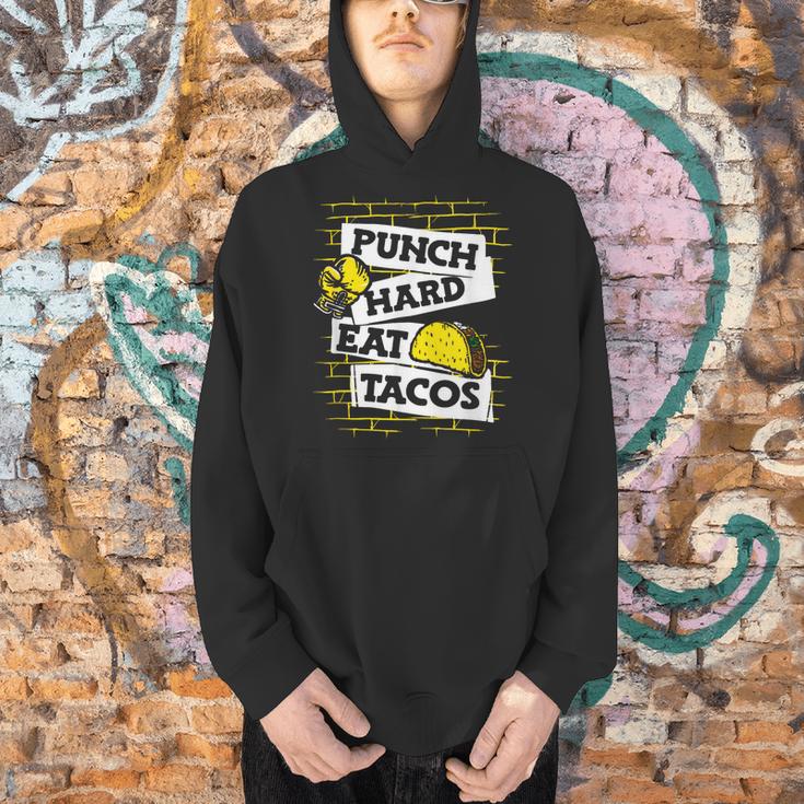 Punch Hard Eat Tacos Professional Boxer Muay Thai Boxing Men Hoodie Punch Hard Eat Tacos Professional Boxer Muay Thai Boxing Men Hoodie