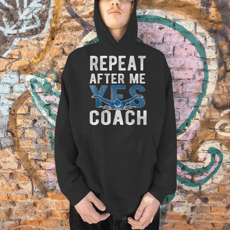 Repeat Yes Swim Coaching Swimming Coaches Men Hoodie