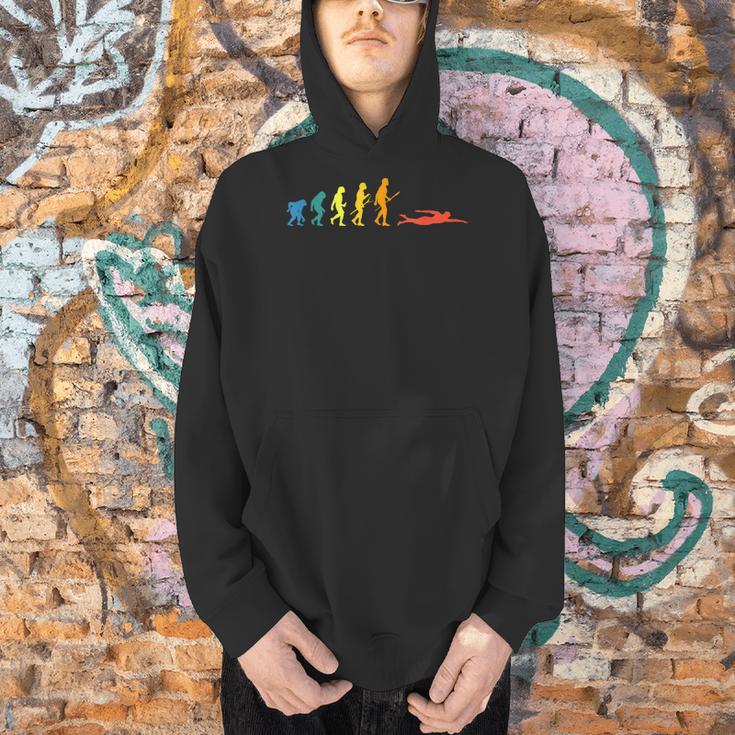 Retro Swimming Evolution For Swimmers Summer Water Lovers Men Hoodie Retro Swimming Evolution For Swimmers Summer Water Lovers Men Hoodie