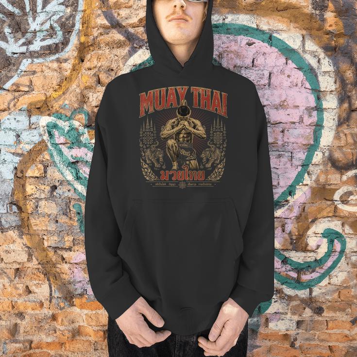 Retro Thailand Muay Thai Thai Boxing Fighter Art Men Hoodie