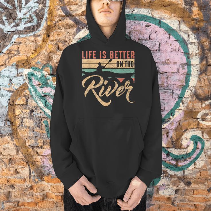Rowing Canoe Kajak Life Is Better On The River Men Hoodie